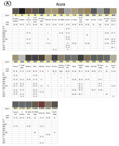 Acura & Honda Auto Match Colors (Shipping via UPS Required)
