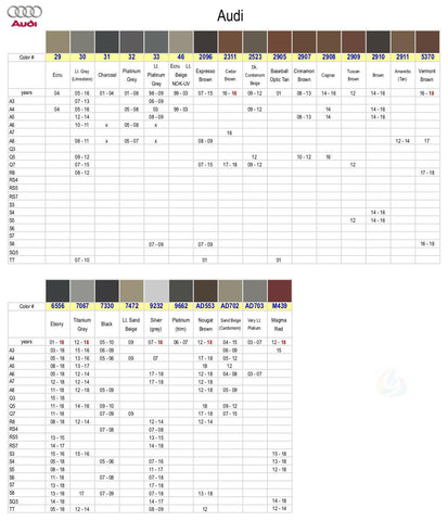 Auto Match Audi Colors 8 oz-32 oz (los líquidos deben enviarse por UPS)