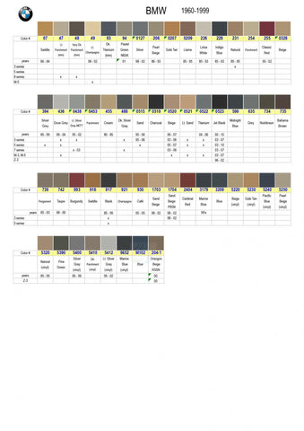 BMW Auto Match Colors (Shipping via UPS Required)