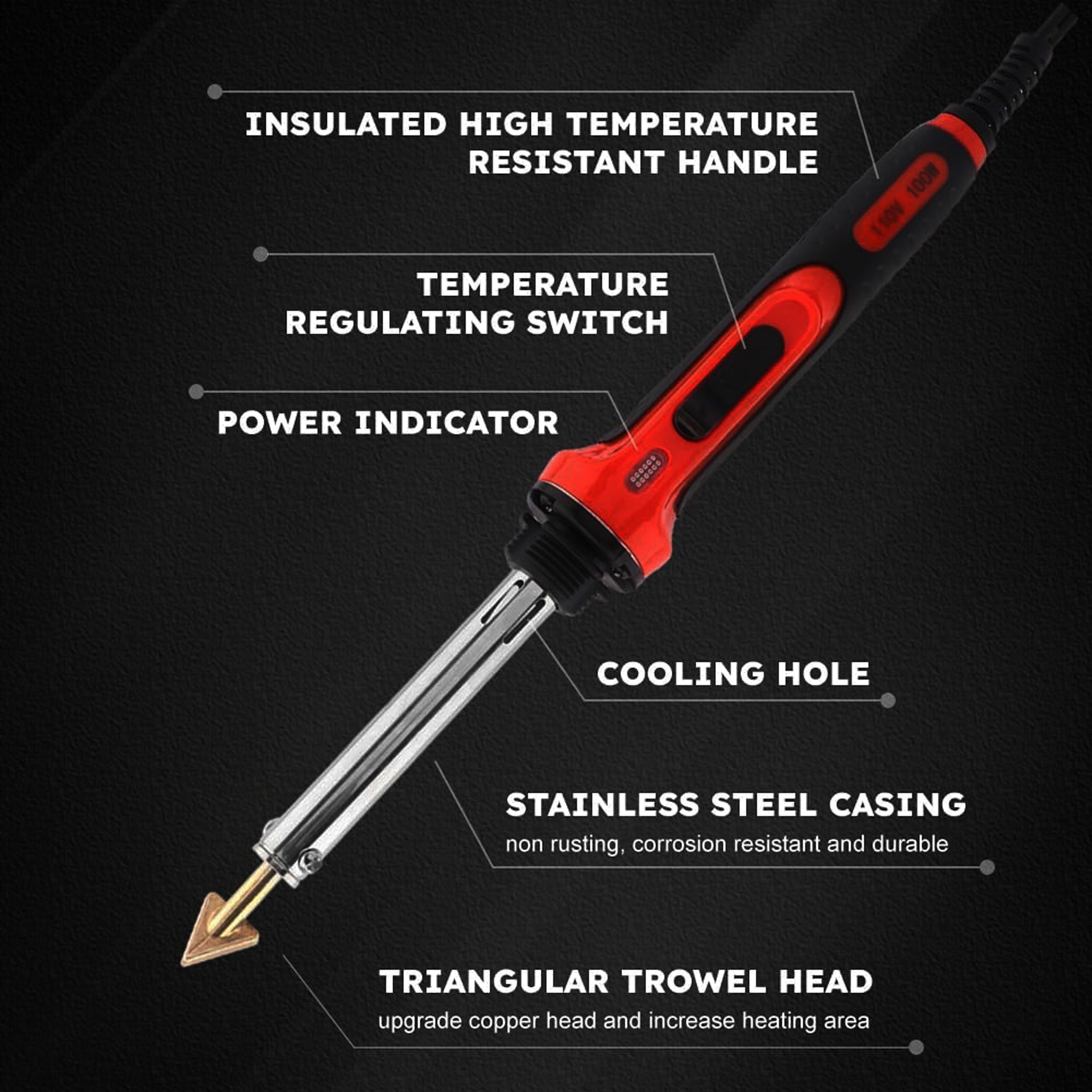 100W Plastic Welding Kit With Welding Rods & Reinforcing Mesh - Soldering Iron For ABS, PP, Metal